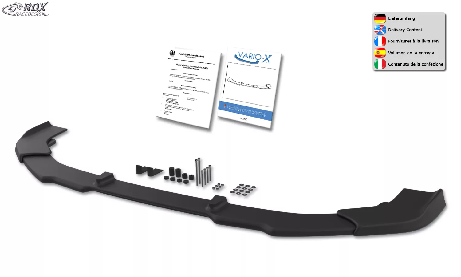 RDX Frontspoiler VARIO-X für HYUNDAI Santa Fe (TM) 2018-2020 Frontlippe Front Ansatz Vorne Spoilerlippe