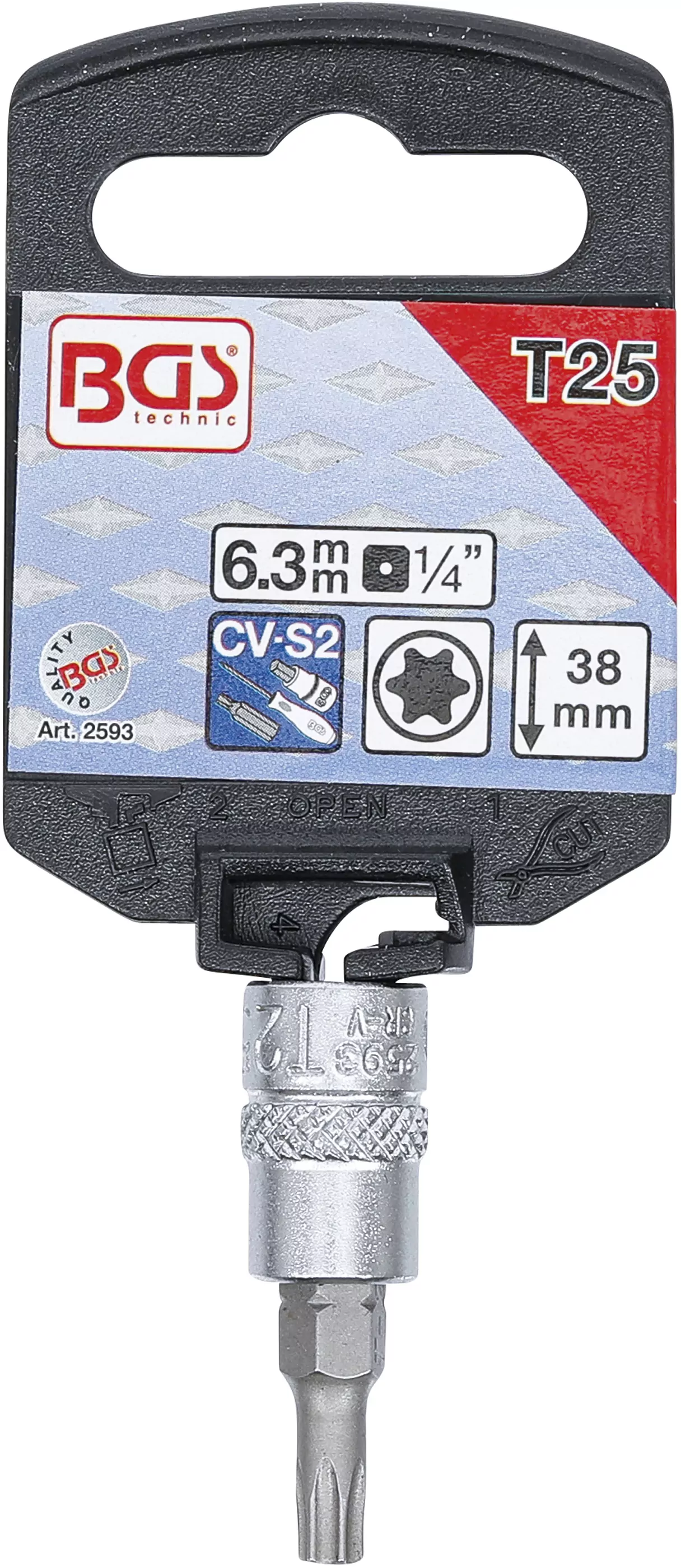 Bit-Einsatz | Antrieb Innenvierkant 6,3 mm (1/4") | T-Profil (für Torx) T25