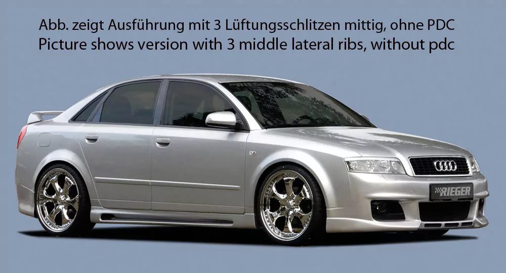 Rieger Spoilerstoßstange neues Design für Audi A4 (8E) Typ B6 - Lim. 11.00-10.04 carbon optik