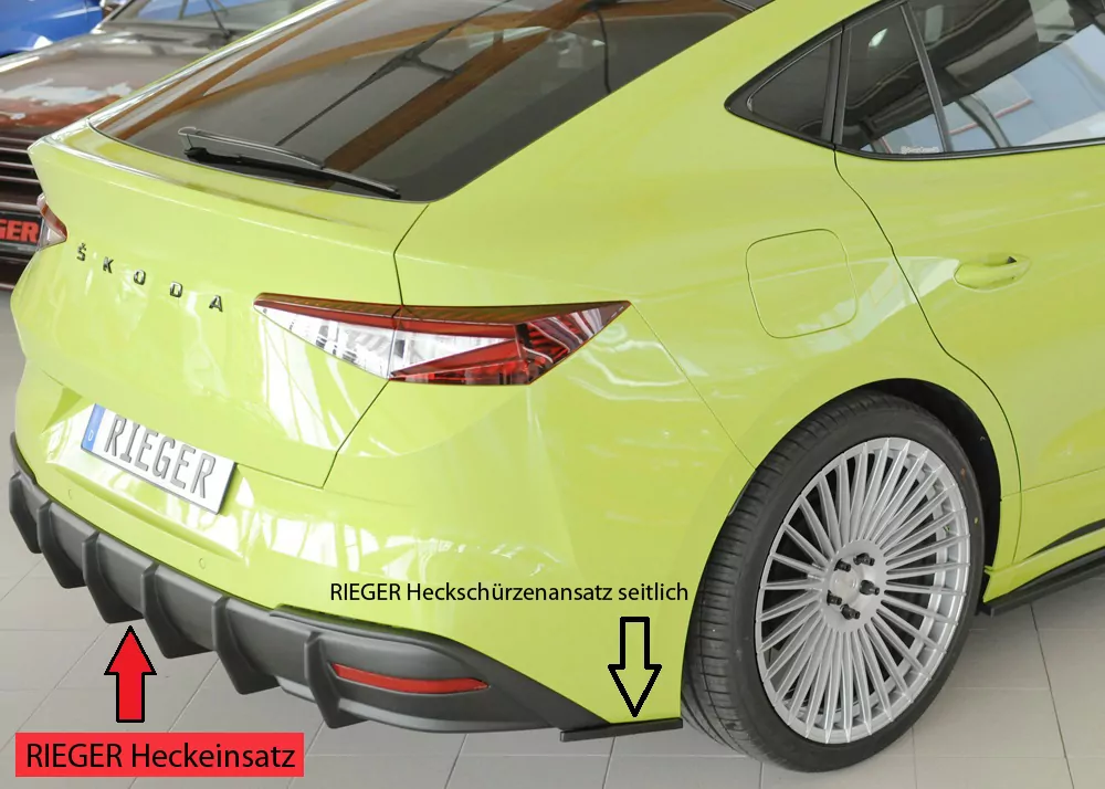 Rieger Heckeinsatz (für Fzg. mit AHK) matt schwarz für Skoda Enyaq iV RS (NY) SUV (5AZ) 07.21-