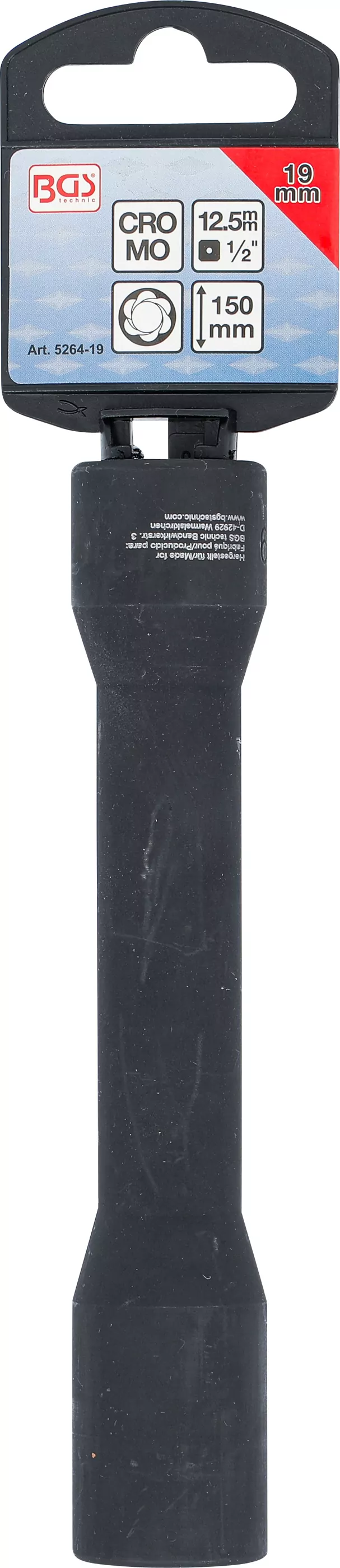 Spiral-Profil-Steckschlüssel-Einsatz / Schraubenausdreher, tief | Antrieb Innenvierkant 12,5 mm (1/2") | SW 19 mm