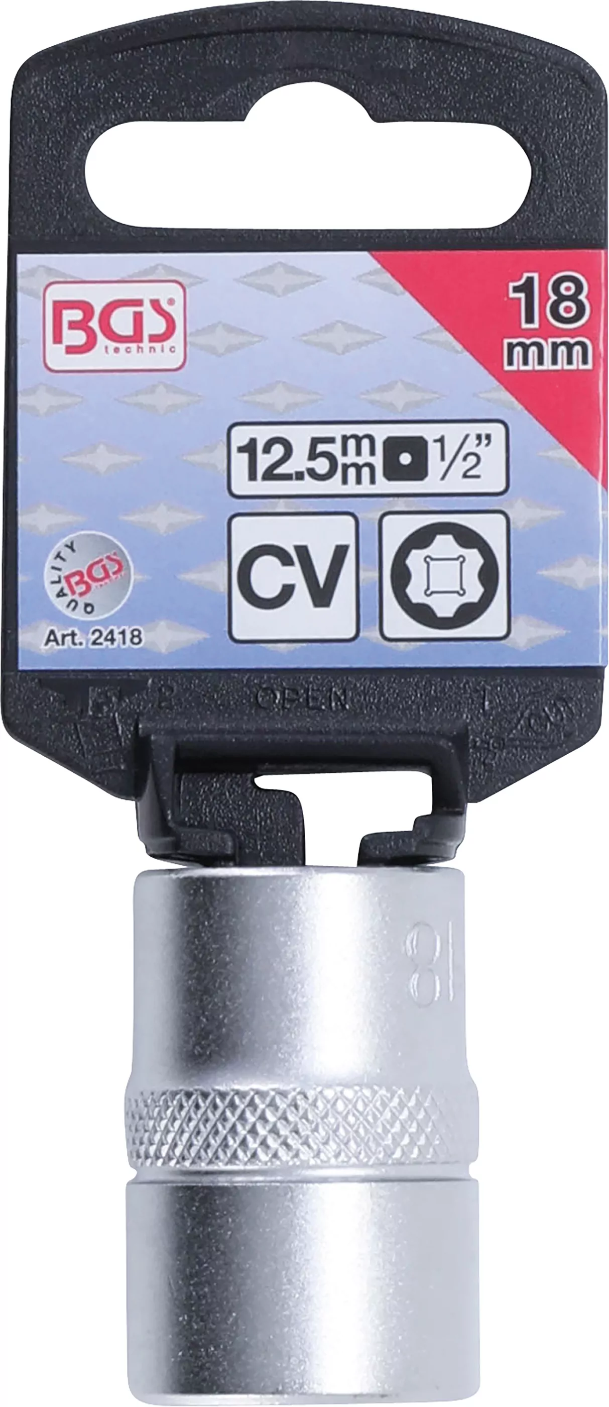 Steckschlüssel-Einsatz Super Lock | Antrieb Innenvierkant 12,5 mm (1/2") | SW 18 mm