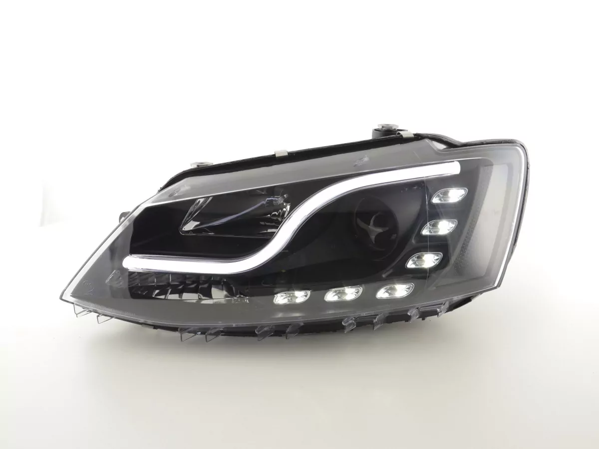 Scheinwerfer Set Daylight LED Tagfahrlicht VW Jetta 6 Bj. ab 2011 schwarz