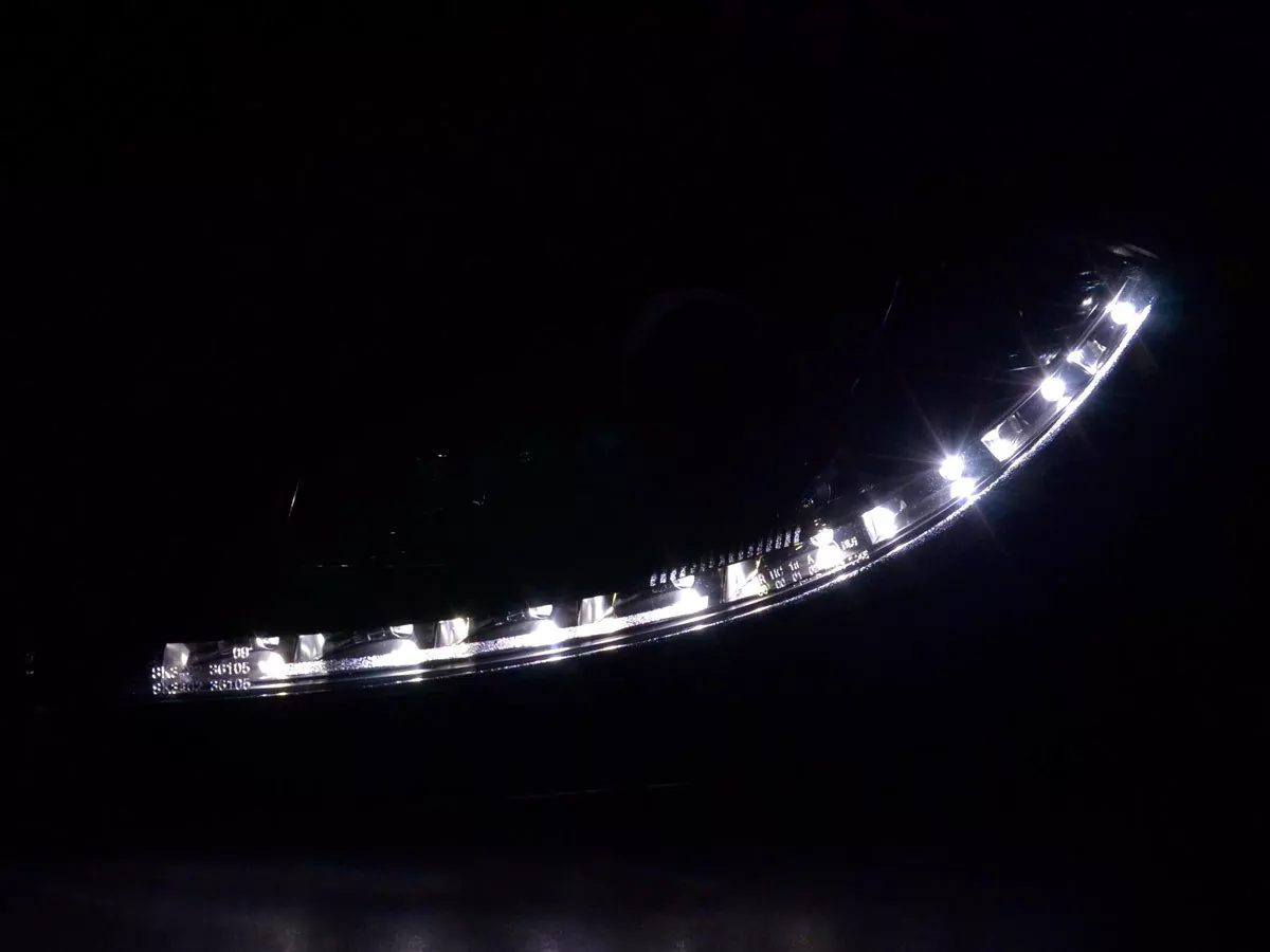 Scheinwerfer Set Daylight LED TFL-Optik Seat Leon 1P Bj. 09- schwarz