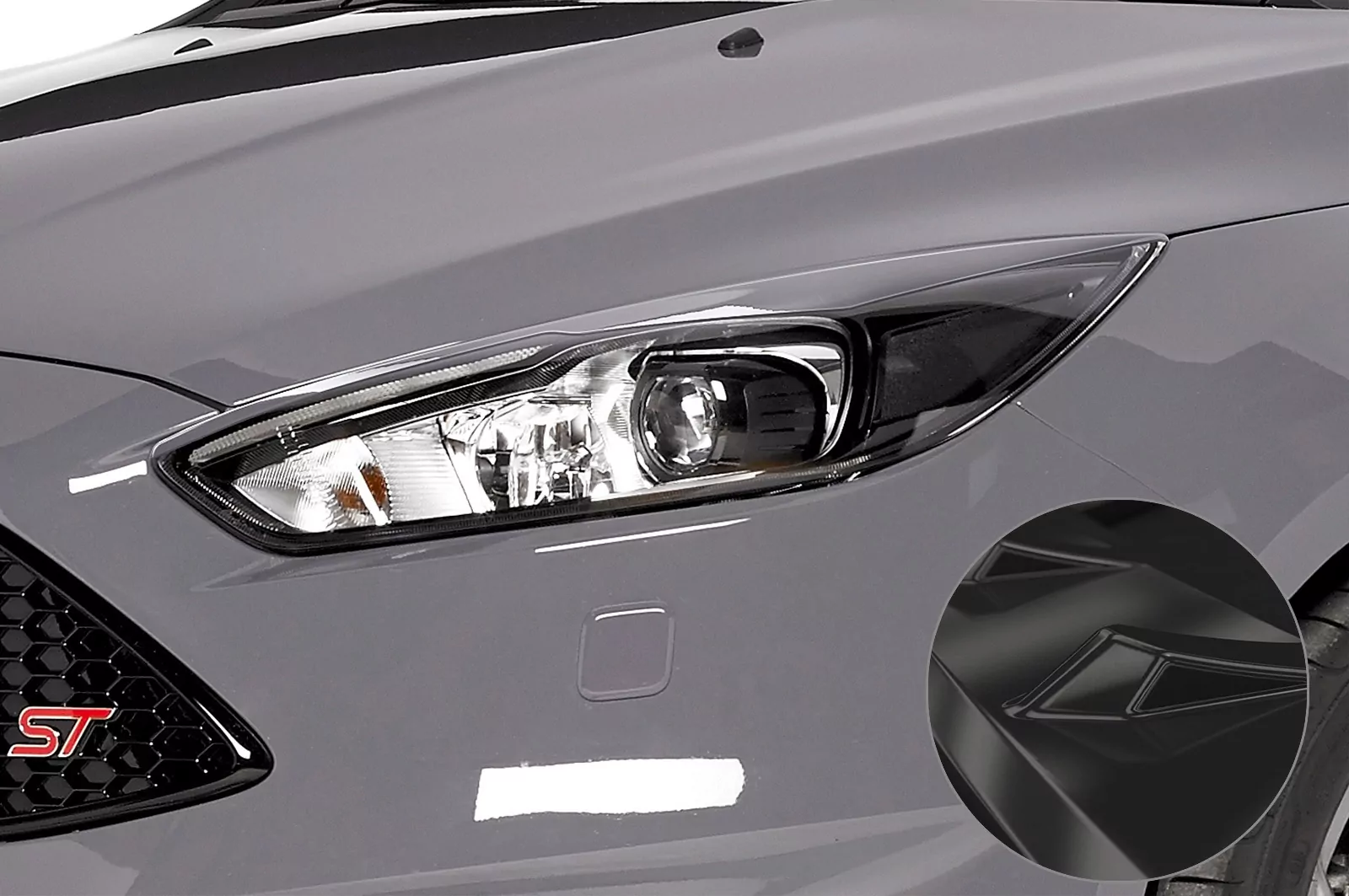 Scheinwerferblenden Glossy für Ford Focus MK3 Facelift Glossy (schwarz hochglanz)