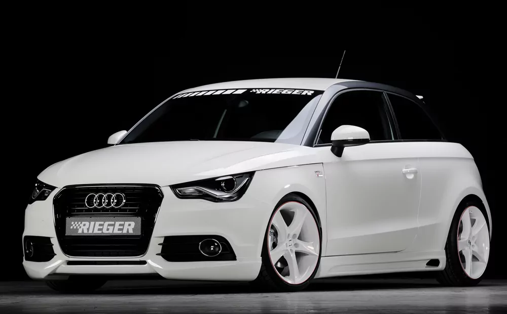 Rieger Seitenschweller links  matt schwarz für Audi A1 (8X) 3-tür. 02.15- (ab Facelift)
