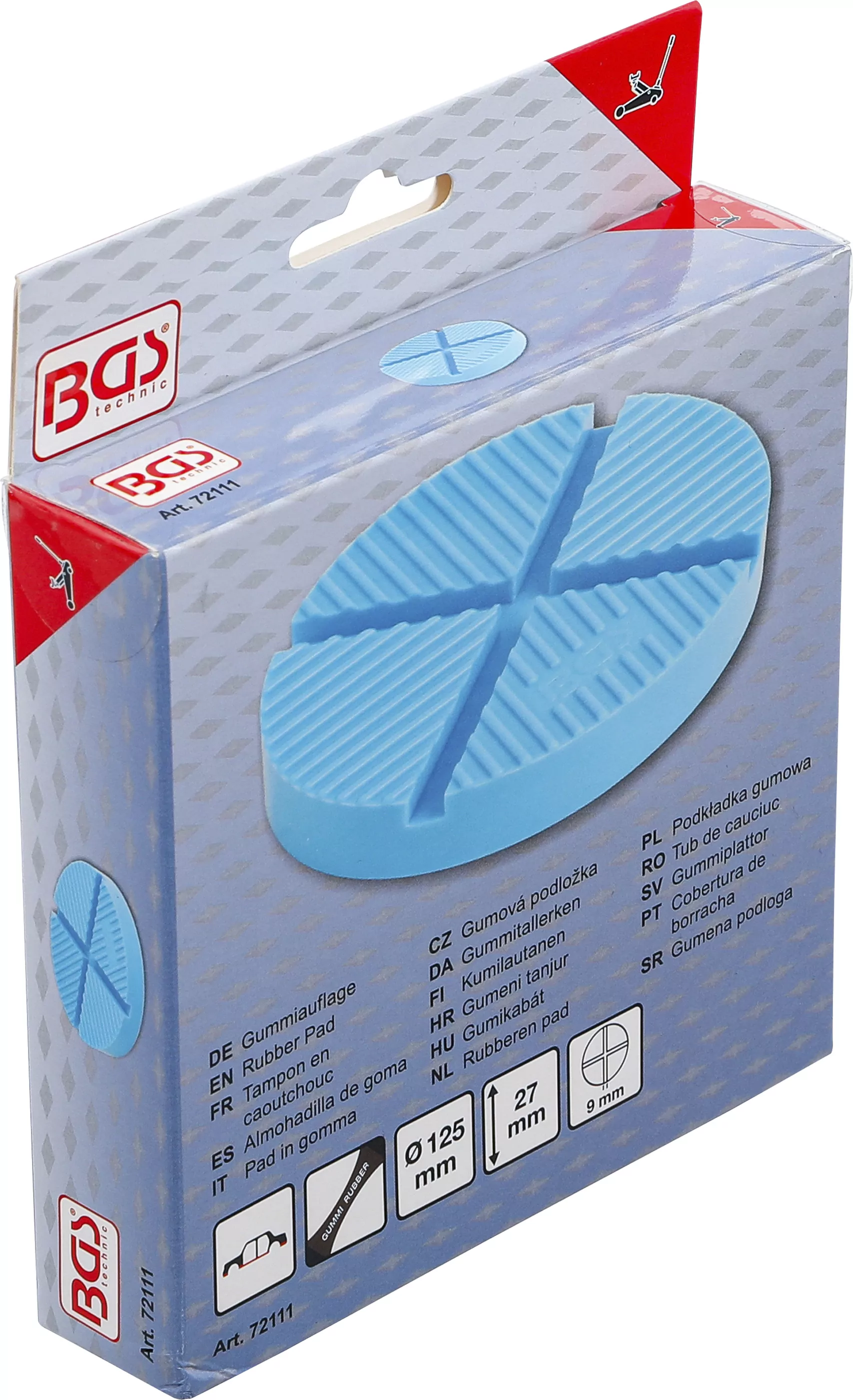 Gummiauflage | für Wagenheber | 125 x 27 mm