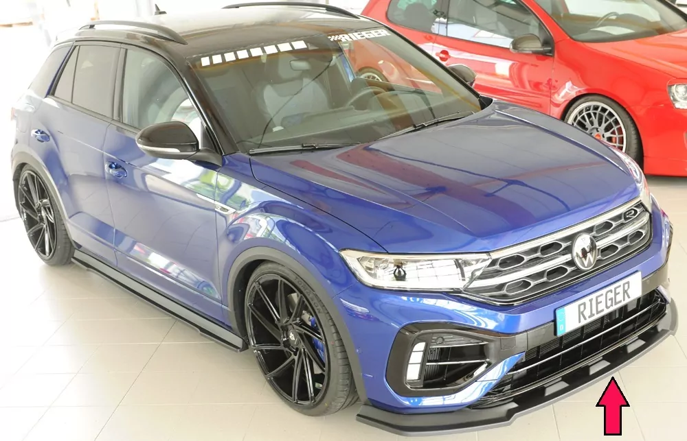 Rieger Spoilerschwert nur für R / R-Line matt schwarz für VW T-Roc R (A1) 5-tür. 01.22- (ab Facelift)