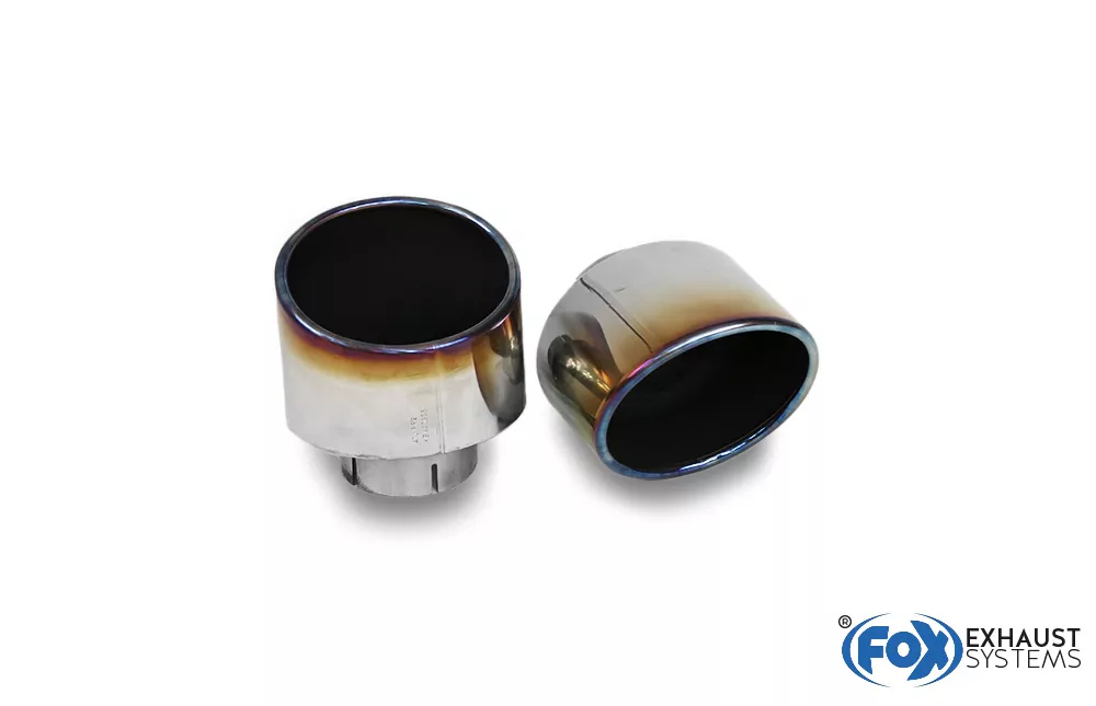 Hyundai i30N Performance + Fastback  Endrohre passend auf den originalen Endschalldämpfer - 129x106 Typ 32 rechts/links mit eingefärbten Rand