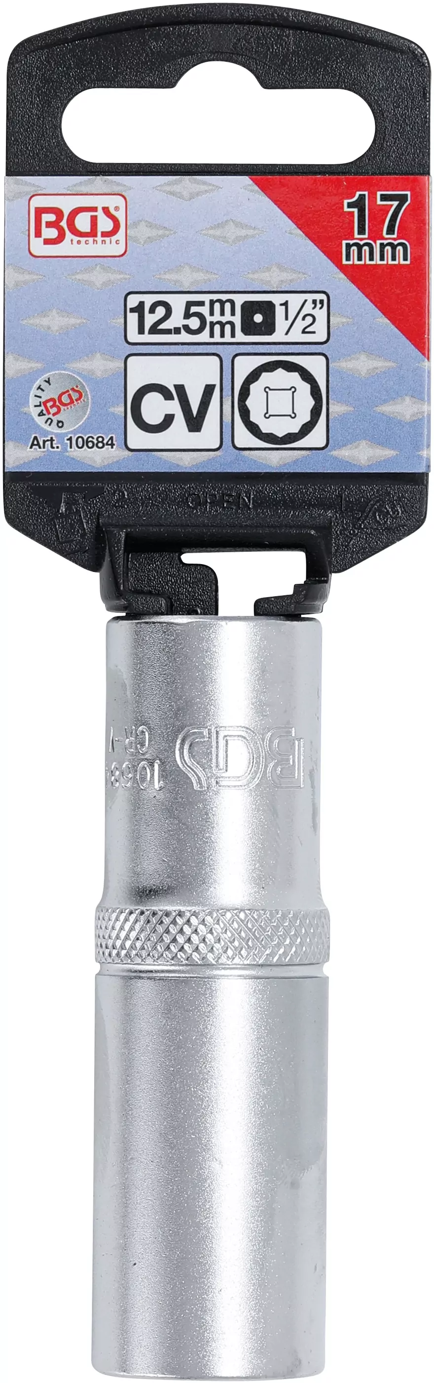 Steckschlüssel-Einsatz Zwölfkant, tief | Antrieb Innenvierkant 12,5 mm (1/2") | SW 17 mm