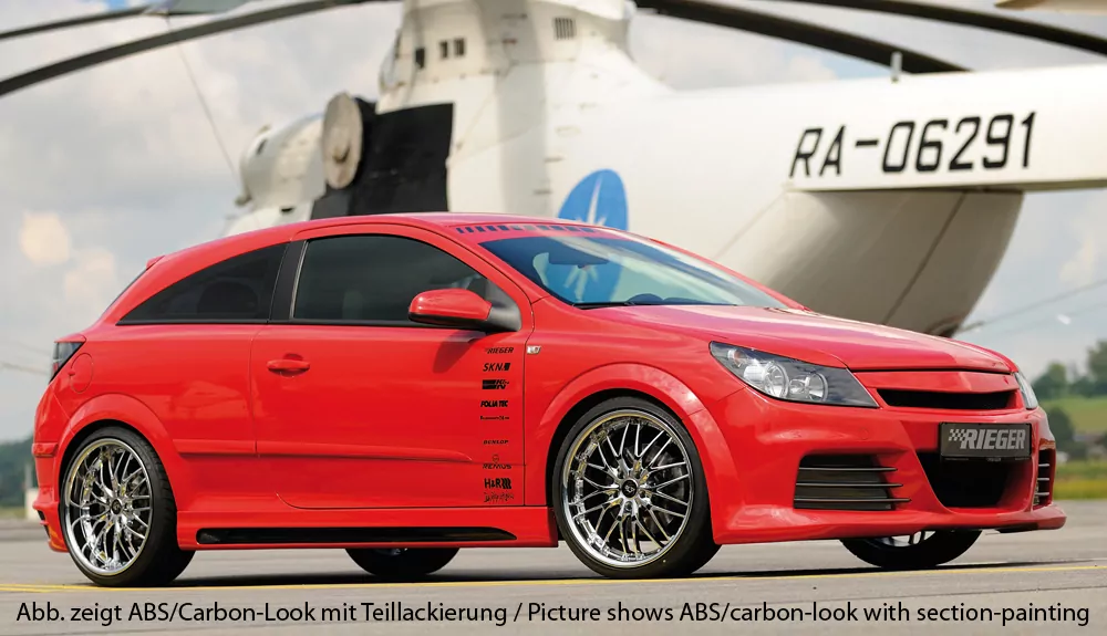Rieger Seitenschweller rechts  carbon look für Opel Astra H Twin-Top Cabrio