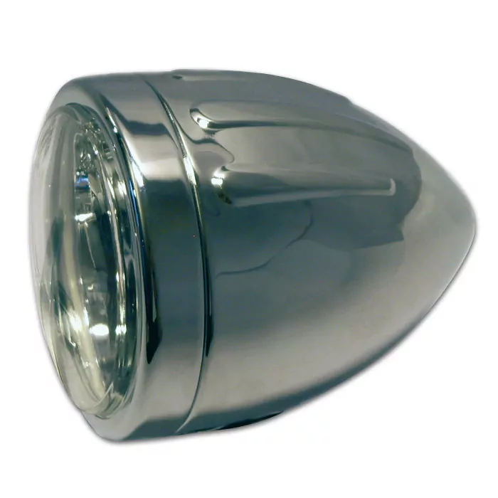 Scheinwerfer 3-1/2" Grooved, Chrom, H7 12v/55w, Befestigung Unten, E-geprüft