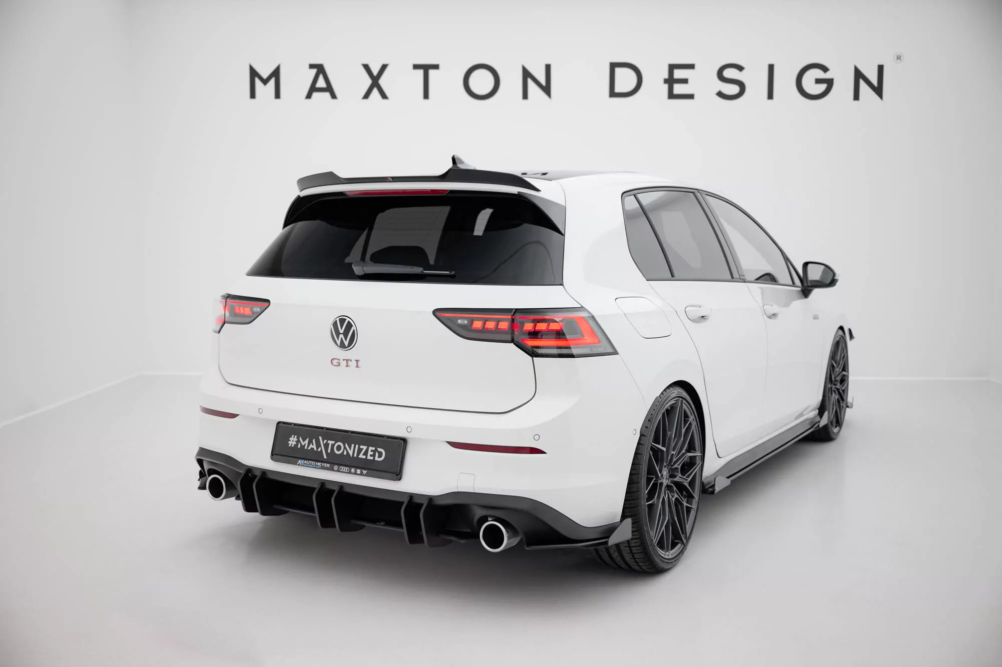 Diffusor Heck Ansatz V.3 Für Volkswagen Golf GTI Mk8 Schwarz Hochglanz