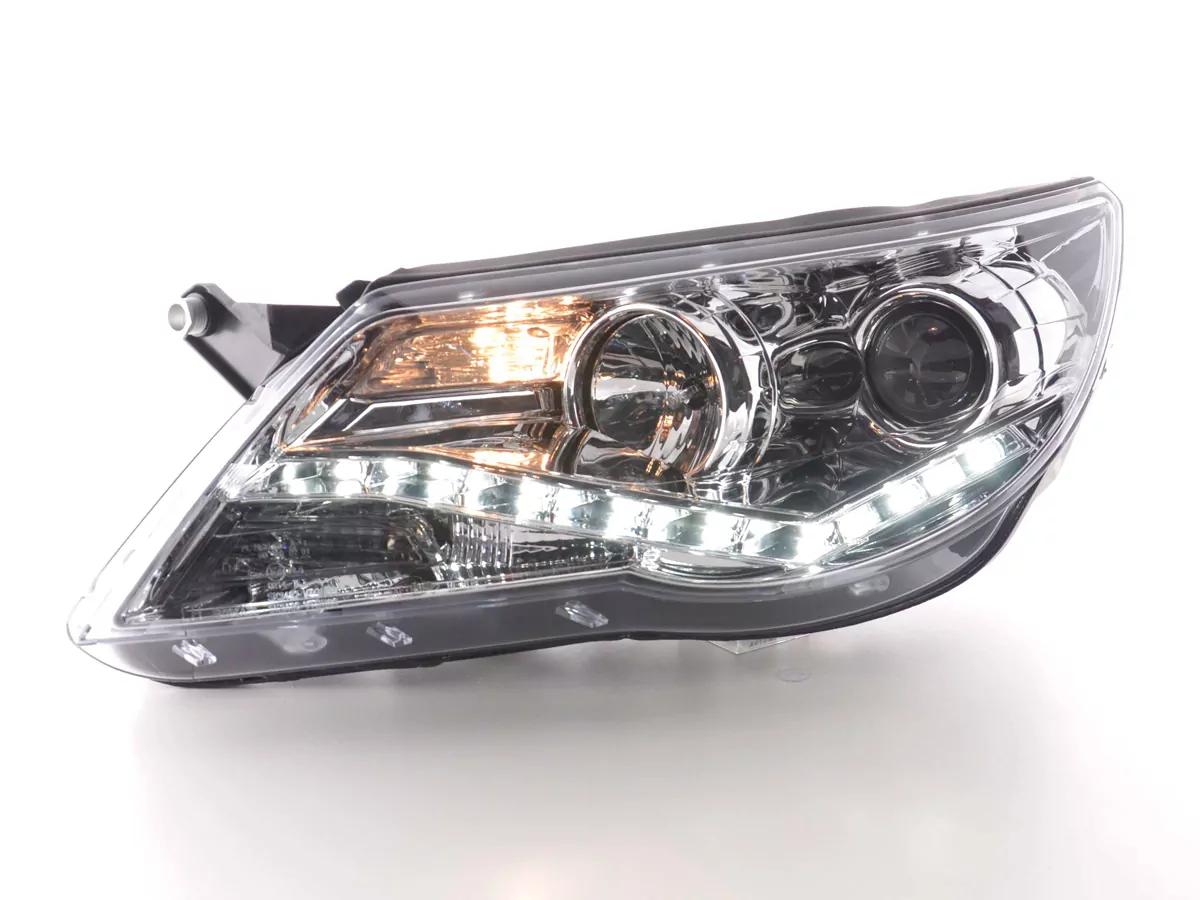 Scheinwerfer Set Daylight LED Tagfahrlicht VW Tiguan Bj. 07-11 chrom