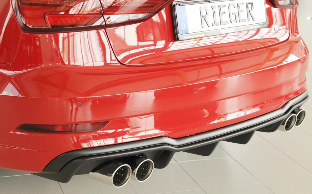 Rieger Heckeinsatz für Audi A3 (8V) - 5-tür. (Limousine 8VS) 09.16- (ab Facelift) carbon optik