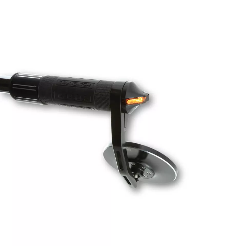 HIGHSIDER Pro Flight LED Lenkerendenblinker Gehäuse Schwarz / Linse Rauchgrau (Paar), Vorn
