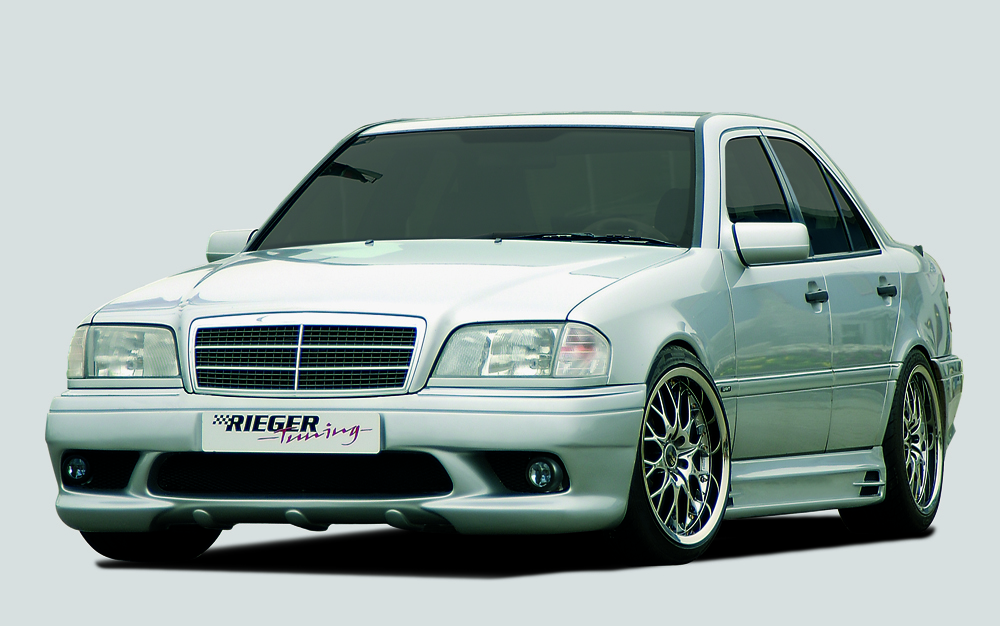 Rieger Spoilerstoßstange für Mercedes C-Klasse (W202) - Lim.  inkl. ABS-Träger carbon optik