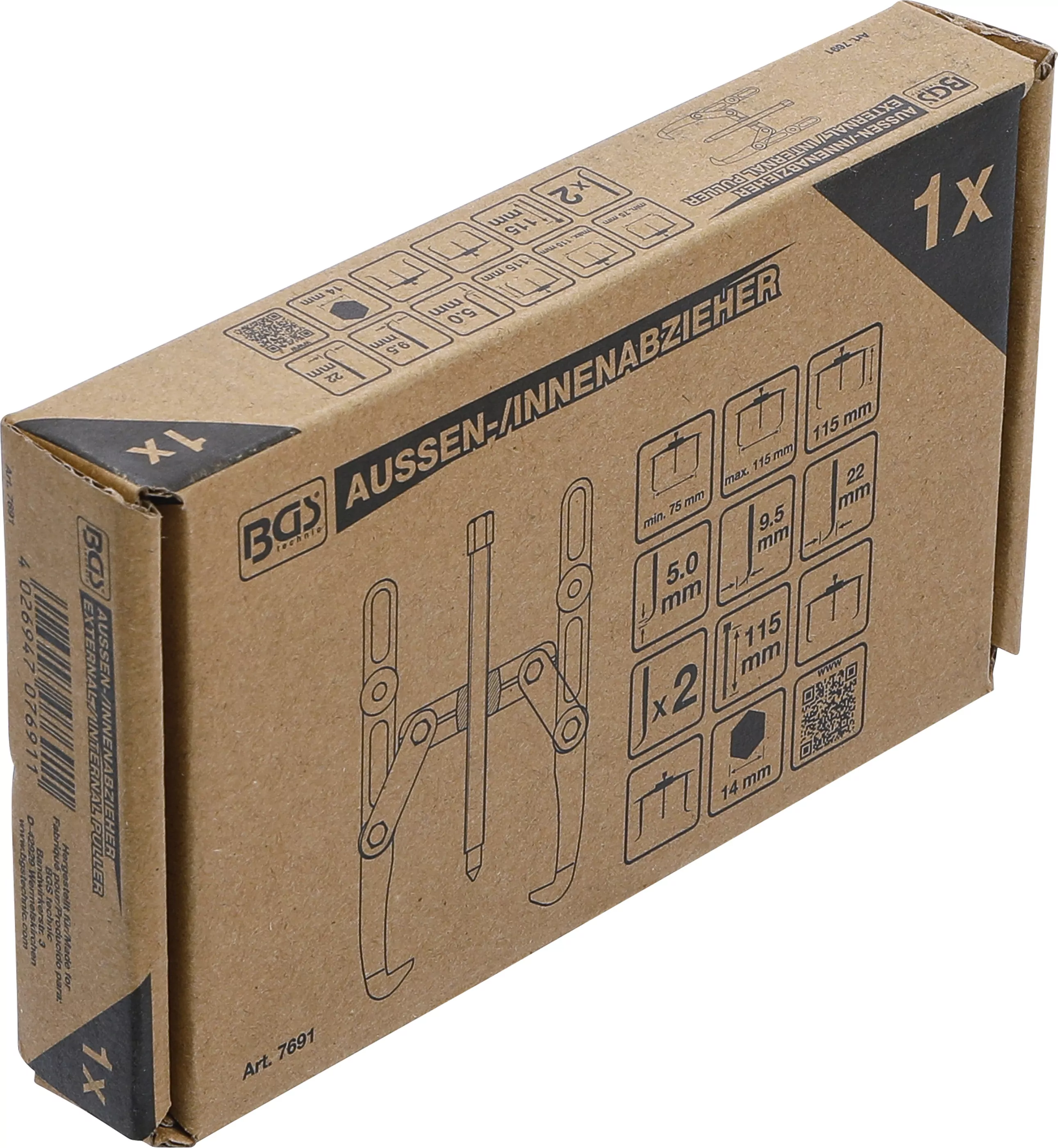 Außen-/Innenabzieher, 2-armig | 75 - 115 mm