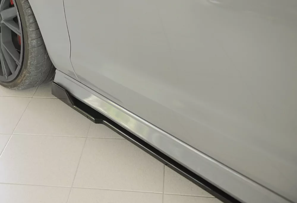 Rieger Seitenschweller links ansatz (2-tlg.) glanz schwarz für Audi A6 S6 (4G/C7) Lim. 09.14- (ab Facelift)
