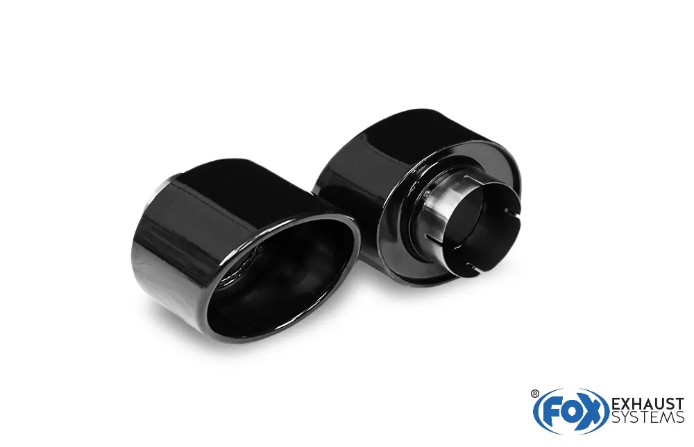 Hyundai i30N Performance + Fastback Endrohre passend auf den originalen Endschalldämpfer - 129x106 Typ 32 rechts/links schwarz glänzend emalliert