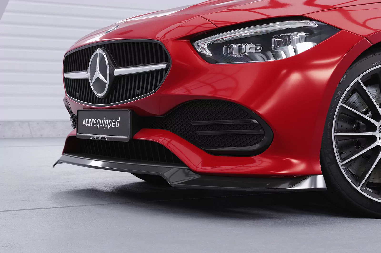 Cup-Spoilerlippe mit ABE für Mercedes Benz C-Klasse W206 / S206 CSL704 Schwarz Strukturiert