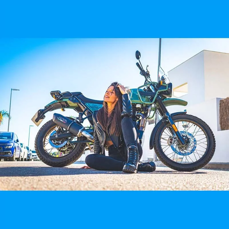 Royal Enfield Himalayan 410 2021-2023, Furore Evo4 Nero, Homologated legal slip-on exhaust including removable db killer, link