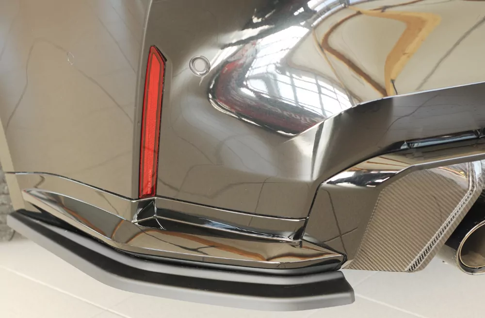 Rieger Heckschürzenansatz seitlich links matt schwarz für BMW 4er G83 M4 (G234M) Cabrio 06.21-