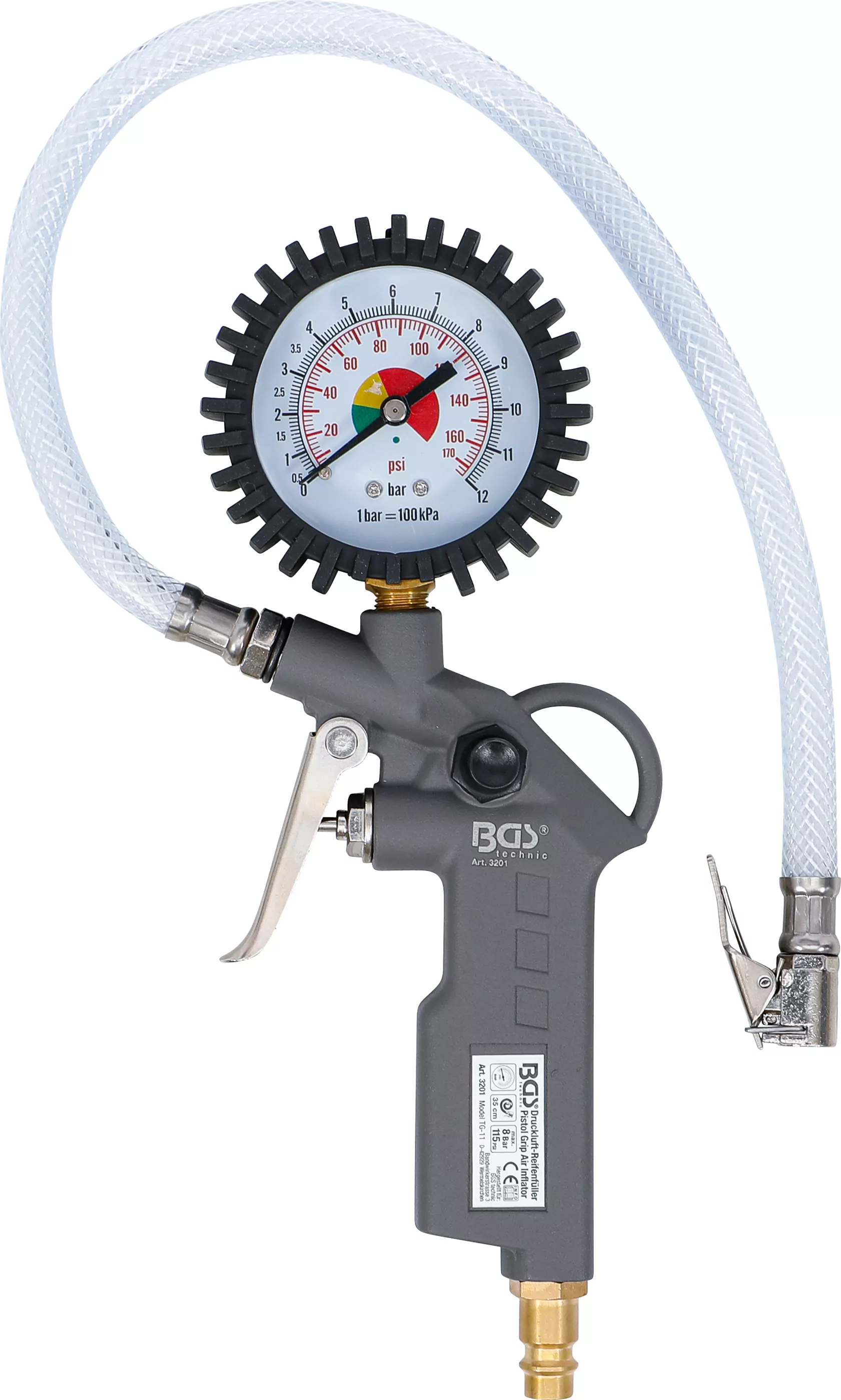 Druckluft-Reifenfüllpistole | 0 - 8 bar