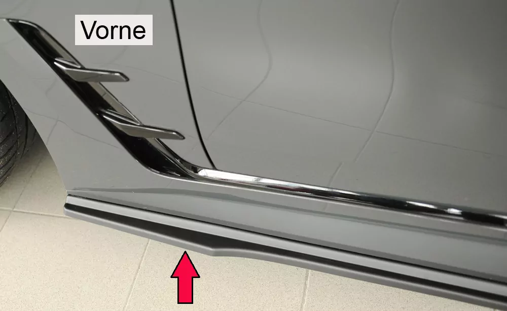 Rieger Seitenschweller links ansatz matt schwarz für BMW i4 M G26  (G4C) Gran Coupé (5-tür.) 11.21-