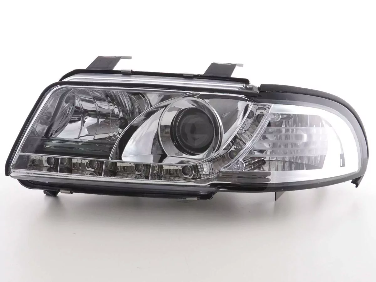 Scheinwerfer Set Daylight LED TFL-Optik Audi A4 Typ B5 Bj. 99-01 chrom