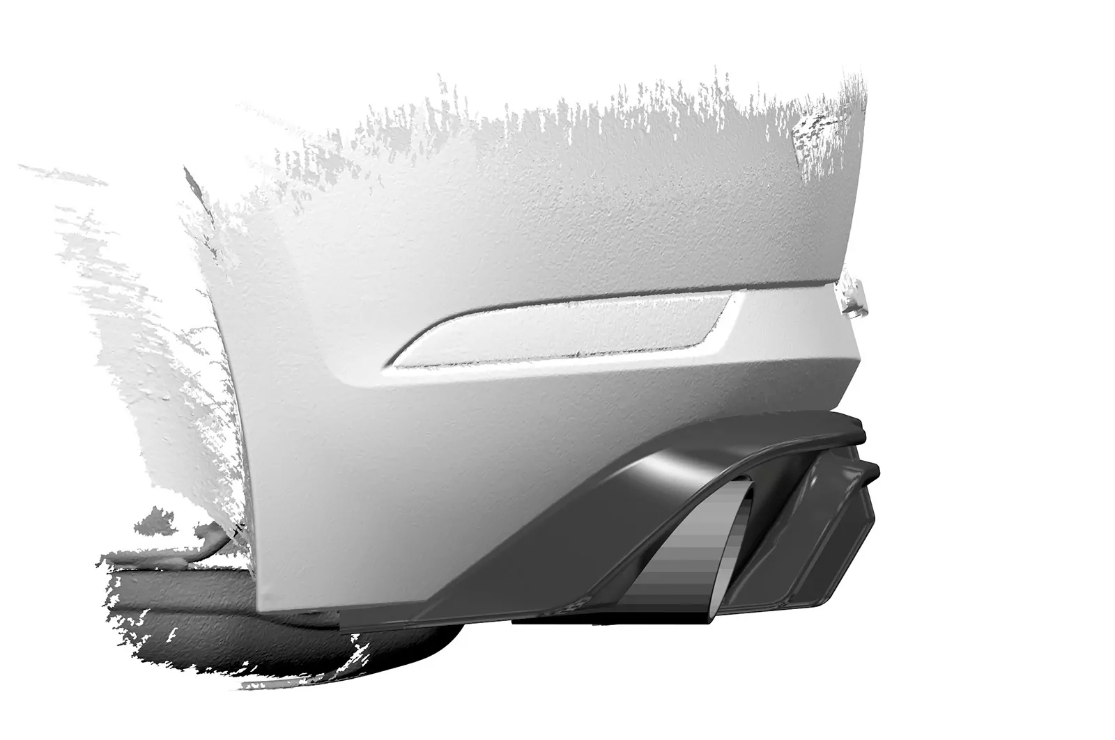 Heckansatz für VW Golf 7 (Typ AU) GTI HA303 Schwarz Strukturiert