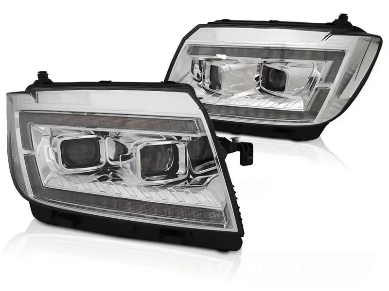 Led Headlights Tube Light Chrome Drl Seq Fits Vw Crafter Ii 2017- 