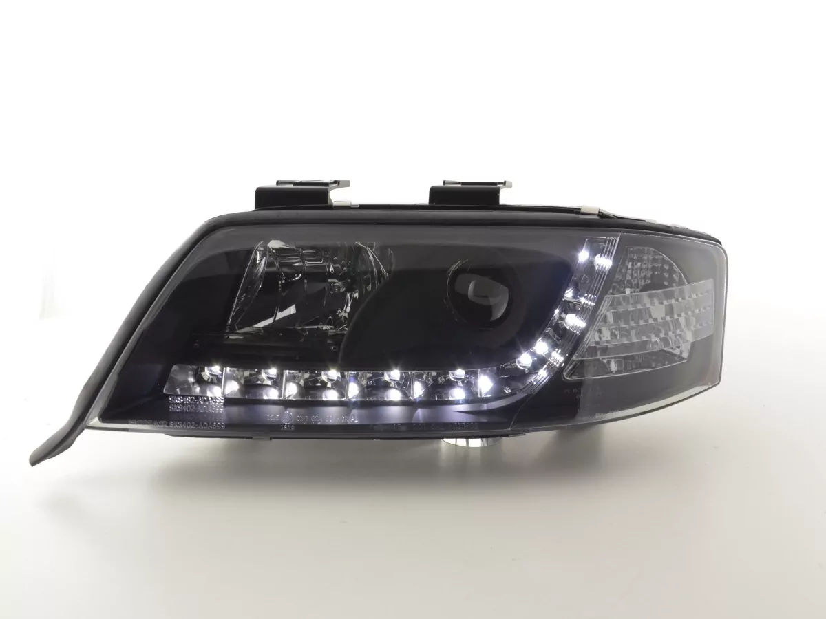 Scheinwerfer Set Daylight LED TFL-Optik Audi A6 Typ 4B Bj. 97-01 schwarz