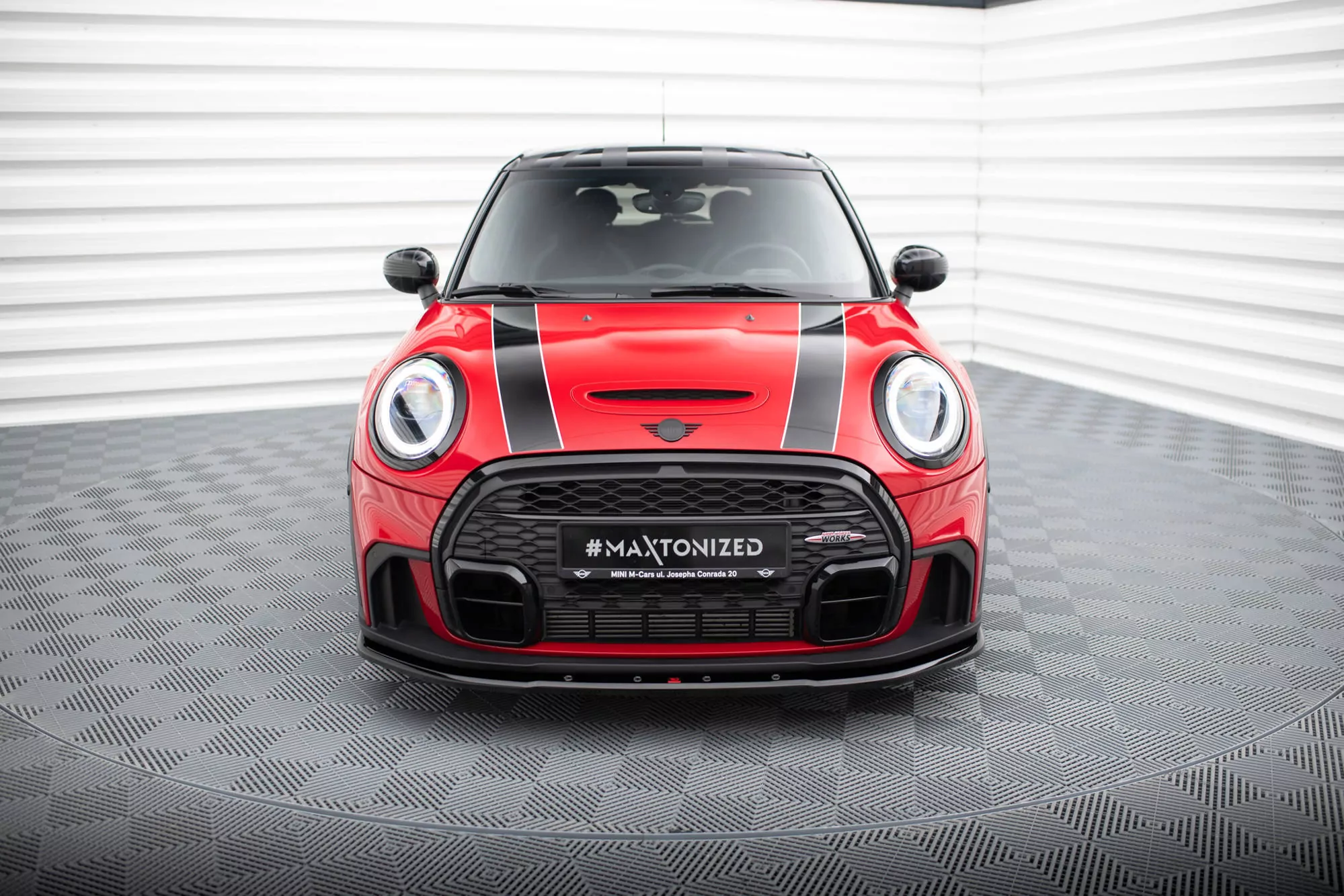 Front Ansatz V.1 Für Mini Cooper S John Cooper Works F56 Facelift Schwarz Hochglanz