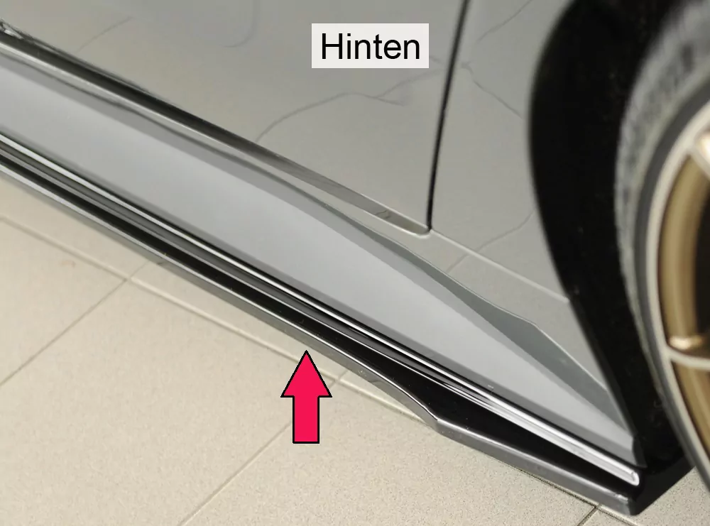 Rieger Seitenschweller links ansatz glanz schwarz für BMW i4 M G26  (G4C) Gran Coupé (5-tür.) 11.21-