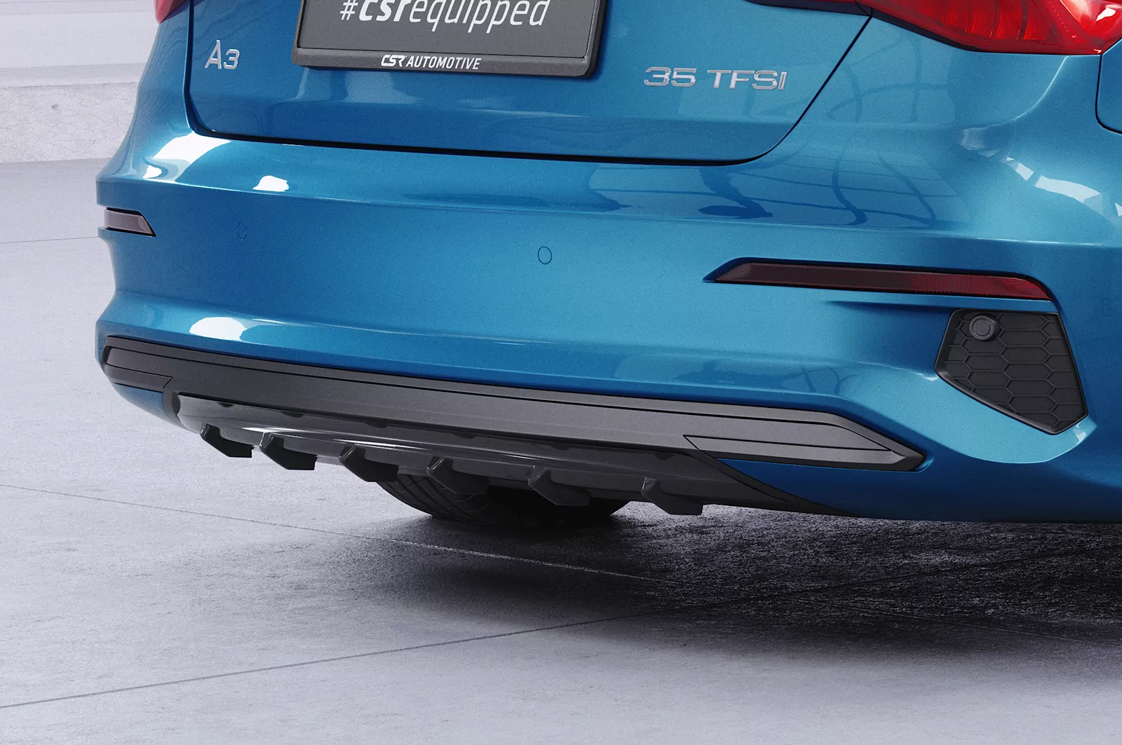 Heckansatz für Audi A3 8Y HA449 Schwarz Strukturiert