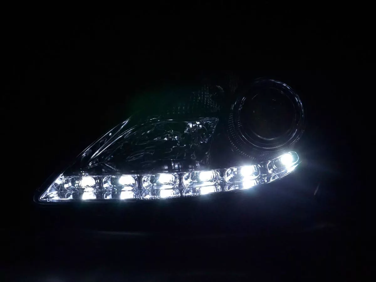 Scheinwerfer Set Xenon Daylight LED Tagfahrlicht Mercedes SLK R171 chrom