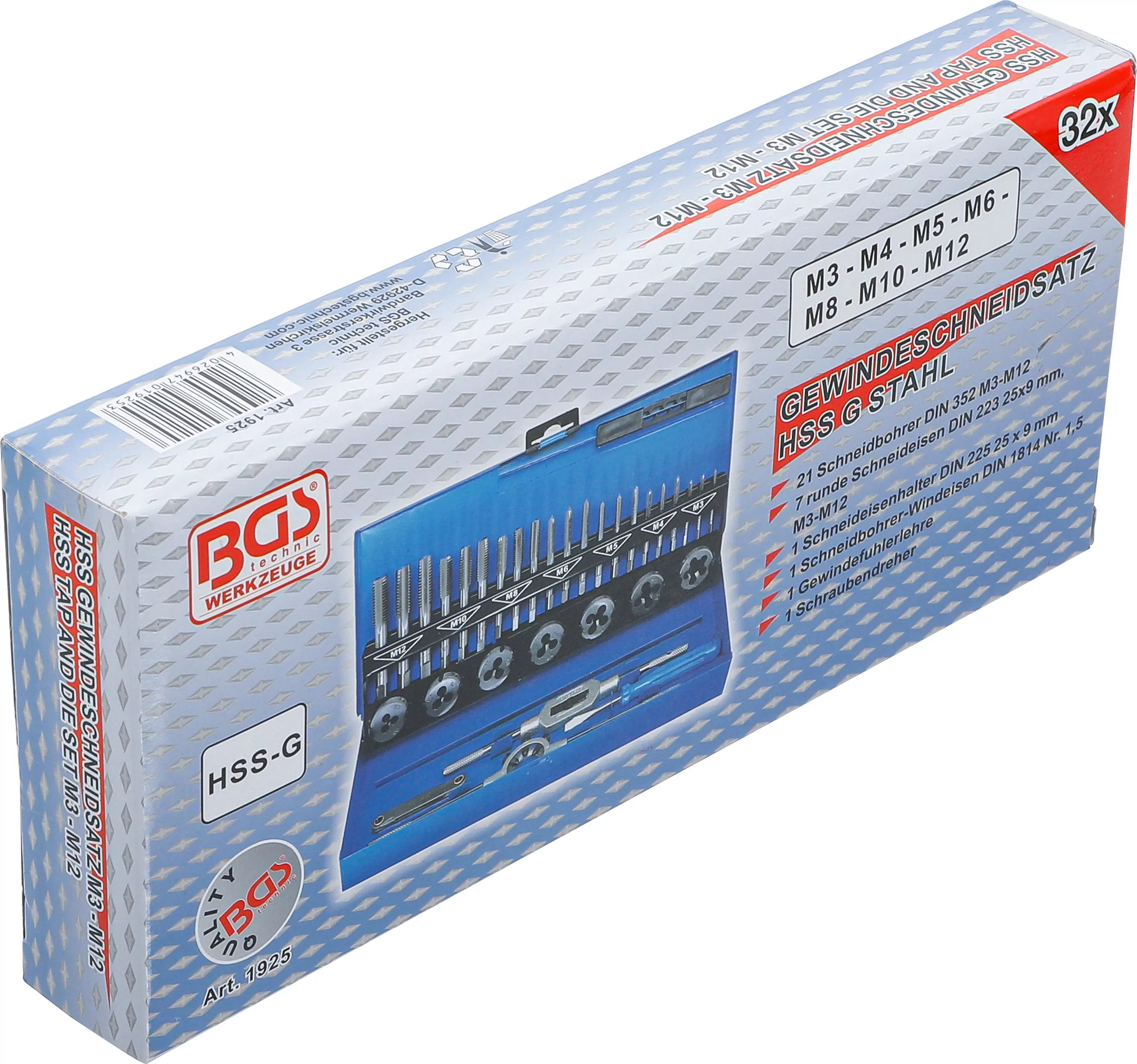 Gewindeschneid-Satz | M3 - M12 | 32-tlg.