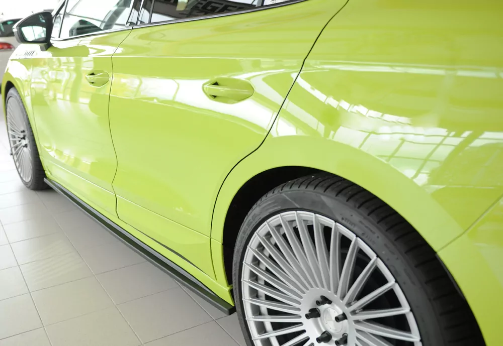 Rieger Seitenschweller links ansatz matt schwarz für Skoda Enyaq iV RS (NY) SUV (5AZ) 07.21-