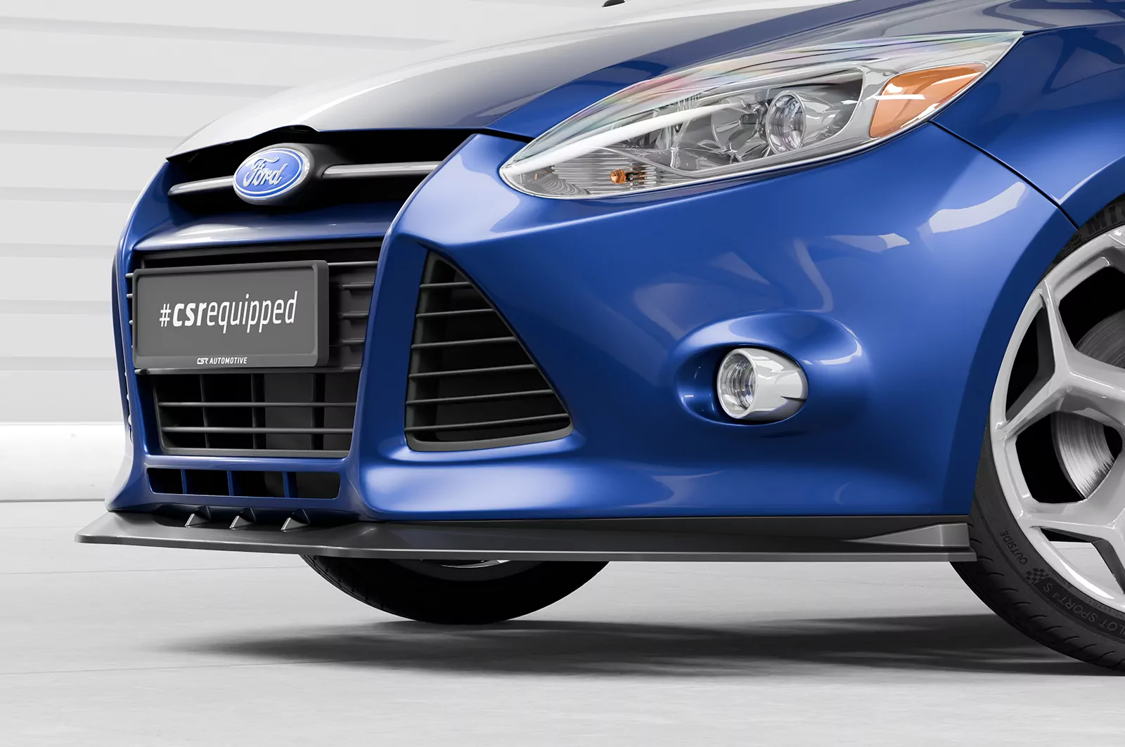 Cup-Spoilerlippe mit ABE für Ford Focus MK3 Basis CSL477 Strukturiert (schwarz matt)