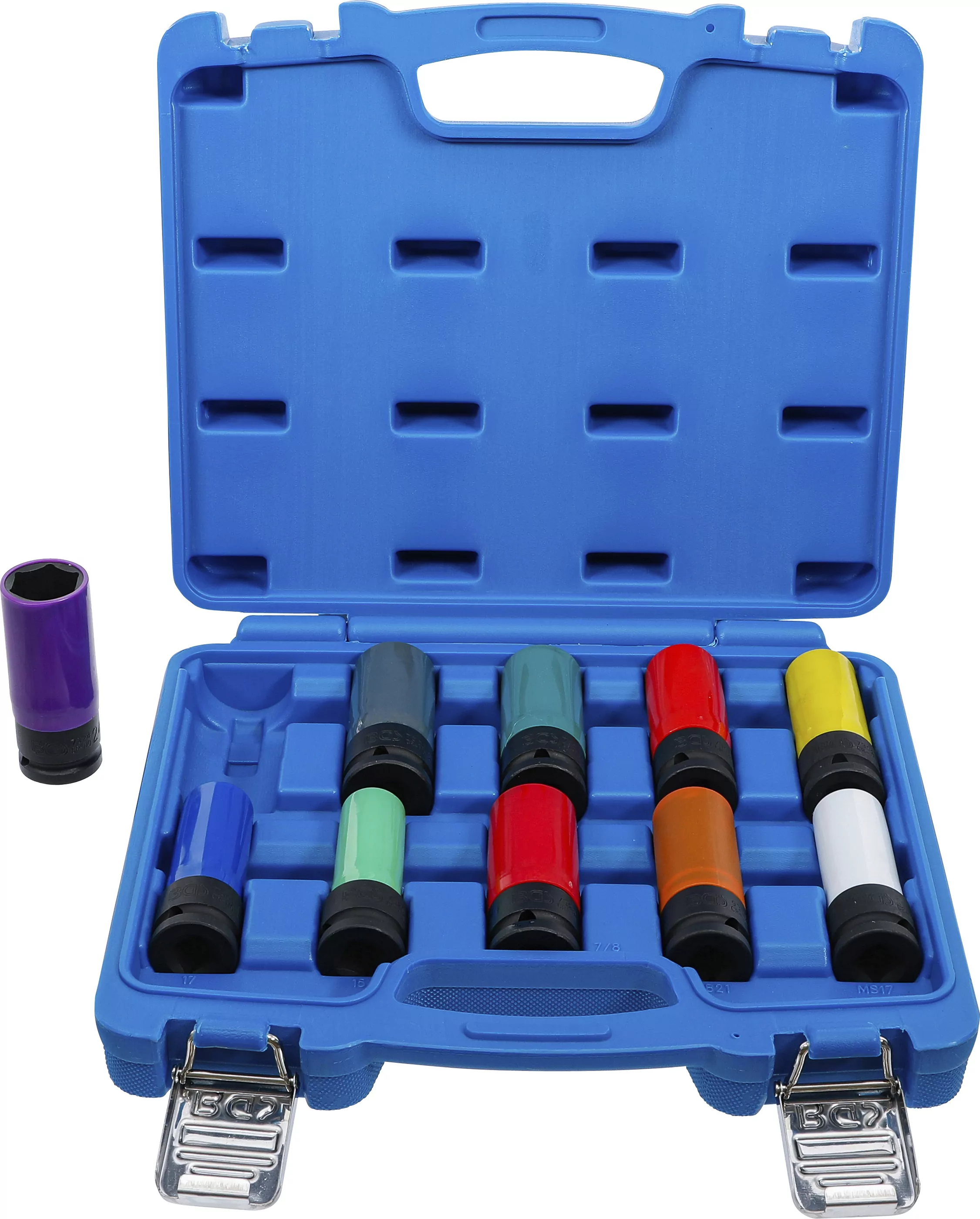 Kraft-Schoneinsatz-Satz | Antrieb Innenvierkant 12,5 mm (1/2") | SW 15 - 24 mm und Spezial-Radschrauben | 10-tlg.