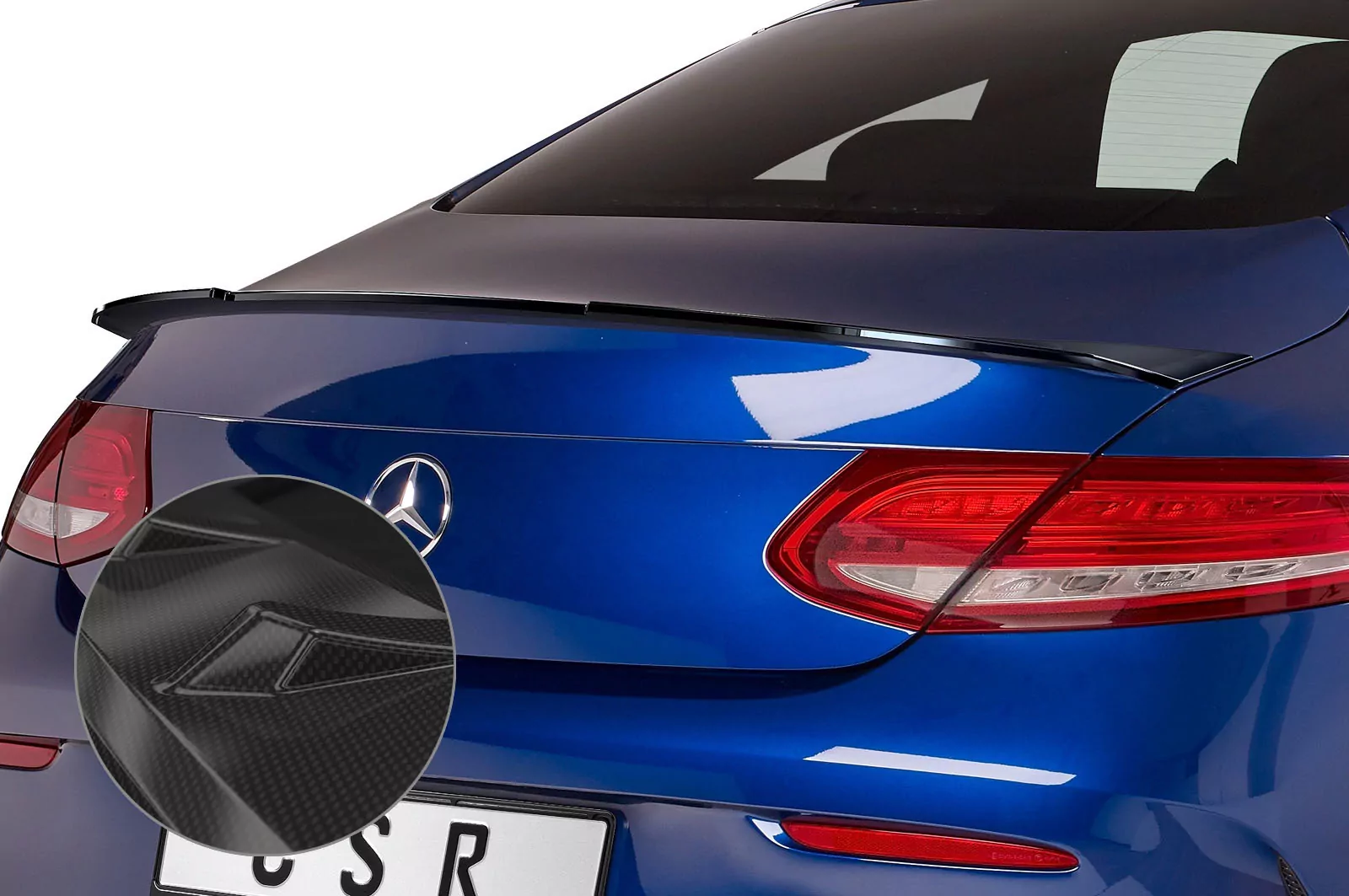 Heckflügel mit ABE für Mercedes C-Klasse C205 HF631-C Carbon Look Hochglanz