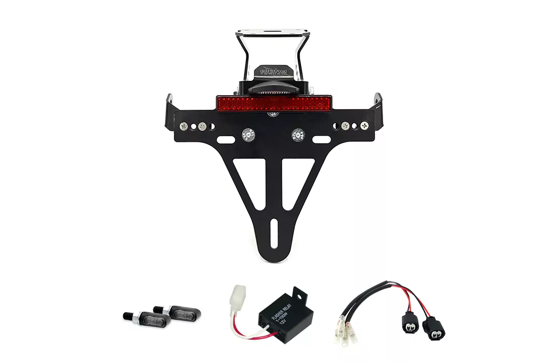 Kennzeichenhalter-Blinker-Kit MLED für Kawasaki Z900RS ab Modelljahr 2018 Typ ZR900C u. ab Modelljahr 2021 Typ ZR900K (Hinten)