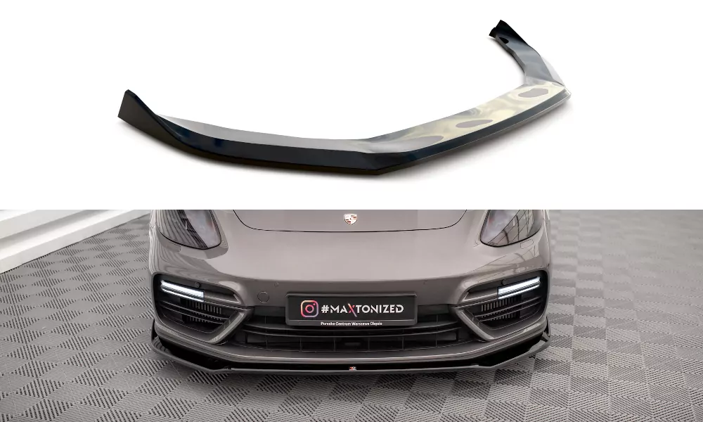 Front Ansatz V.2 Für Porsche Panamera Turbo S E-Hybrid Schwarz Hochglanz
