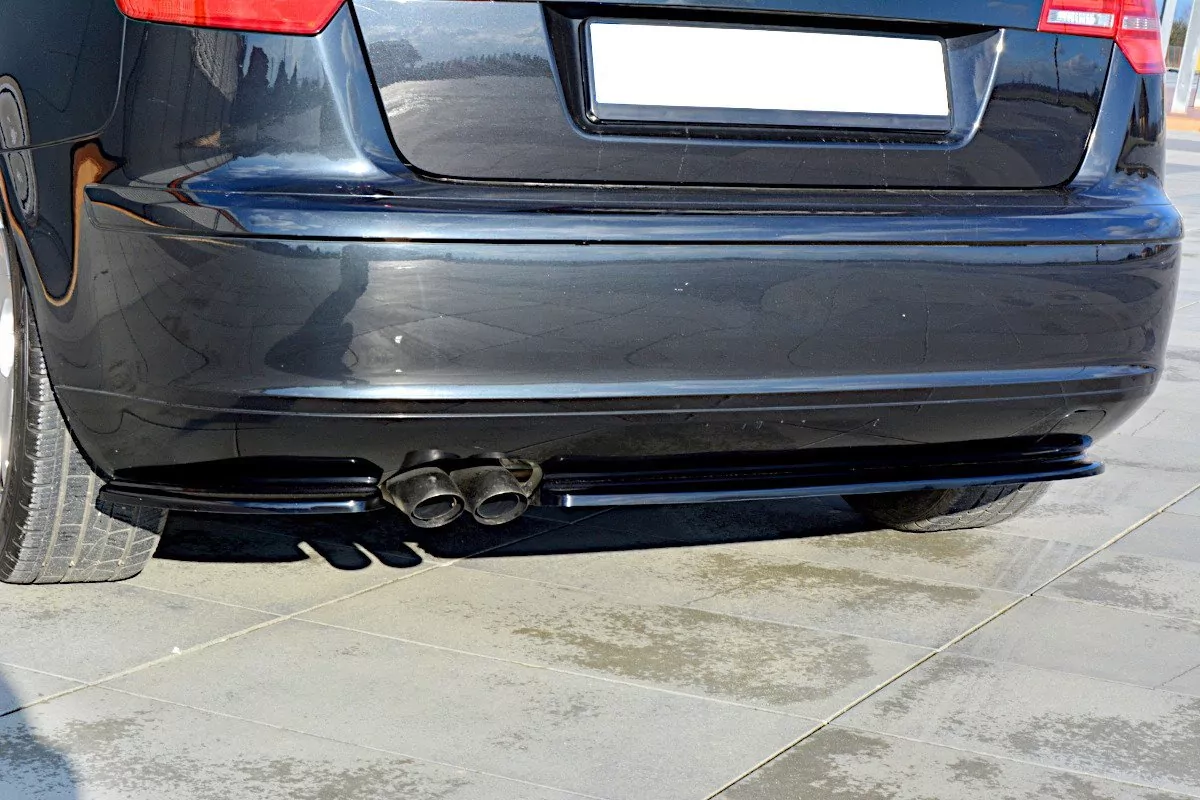 Heck Ansatz Flaps Diffusor Passend Für Diffusor Passend Für AUDI A3 SPORTBACK MK2 8P Vor FL Schwarz Hochglanz Schwarz Hochglanz