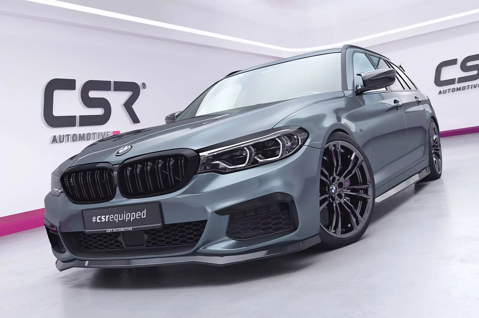 Cup-Spoilerlippe mit ABE für BMW 5er G30/G31 M-Paket CSL564 Schwarz Strukturiert