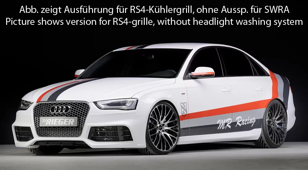 Rieger Spoilerstoßstange für Audi A4 S4 (B8/B81) | Lim. 01.12- (ab Facelift) nur für A4-Grill bzw. S4-Grill
