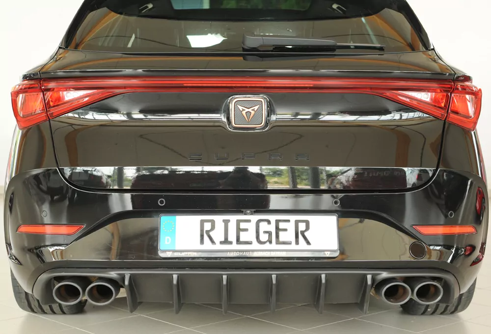 Rieger Heckeinsatz (für Fzg. mit AHK) matt schwarz für Cupra Leon (KL) 5-tür. (ST/Sportstourer) 09.20-06.24 (bis Facelift)