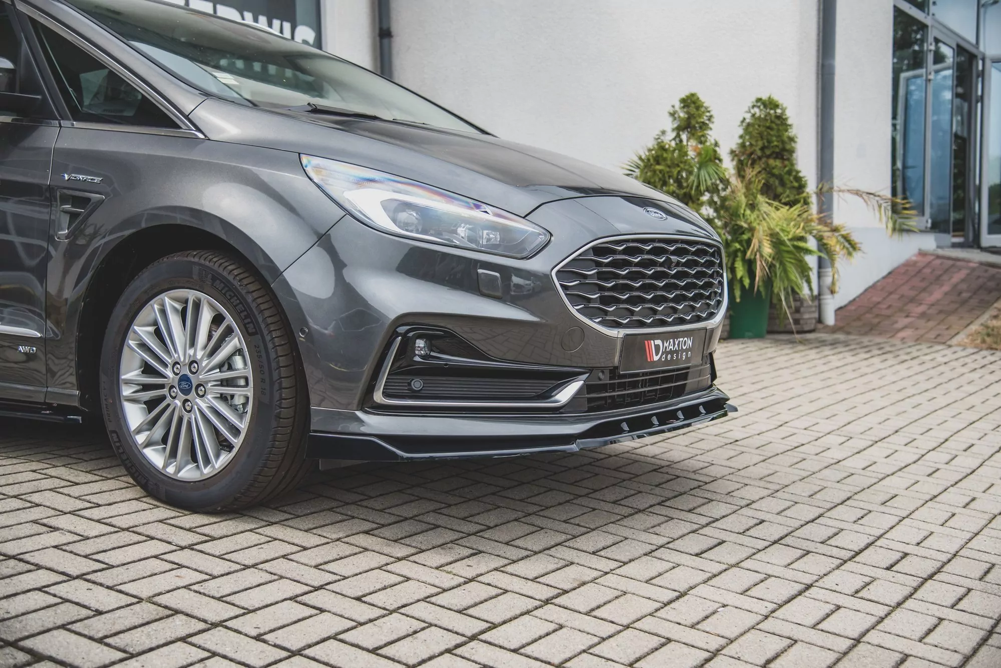 Front Ansatz Passend Für Ford S-Max Mk2 Facelift Schwarz Hochglanz