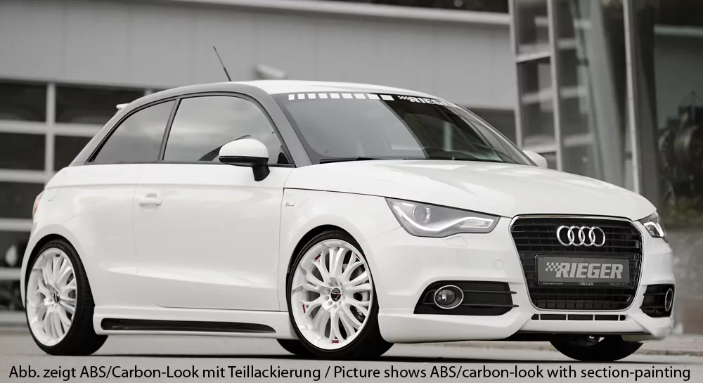 Rieger Seitenschweller links  matt schwarz für Audi A1 (8X) 3-tür. 02.15- (ab Facelift)